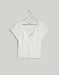 Plus Twist-Front Seamed Top in Poplin