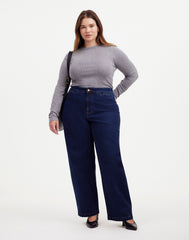 The Plus Curvy Emmett Wide-Leg Jean in Leffers Wash: Welt Pocket Edition