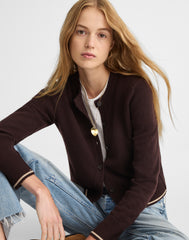 Cashmere Button-Front Cardigan Sweater