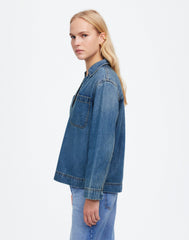 Denim Popover Tunic Shirt in Ector Wash