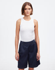 Pleated Denim Trouser Short in Essex Wash