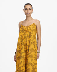 U-Neck Crossback Maxi Dress in Paisley