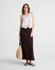 Maxi Slip Skirt in Linen