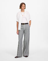 The Petite Zoe Relaxed Wide Pant in Linen-Cotton Blend