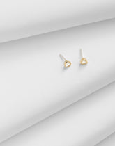 Demi-Fine Heart Crystal Stud Earrings