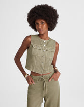 Cropped Denim Vest: Airy Denim Edition