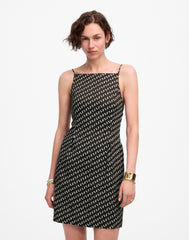High-Neck Mini Dress in Dot