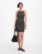 High-Neck Mini Dress in Dot