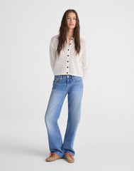 Open-Stitch Crewneck Sweater