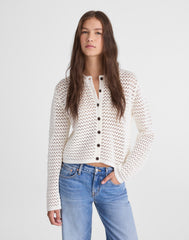 Open-Stitch Crewneck Sweater