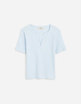 Pointelle Notch Neck Tee