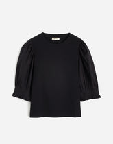 Puff-Sleeve Knit Top