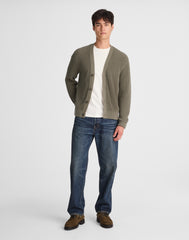 Cotton Shaker-Stitch Cardigan