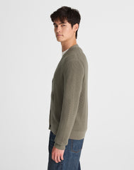 Cotton Shaker-Stitch Cardigan