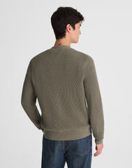 Cotton Shaker-Stitch Cardigan