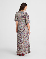 Puff-Sleeve Empire Maxi Dress