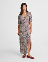 Puff-Sleeve Empire Maxi Dress