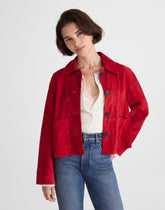 Boxy-Crop Jacket in Suede