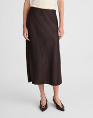 Satin Midi Slip Skirt