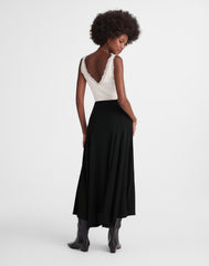 Circle Midi Skirt in Crêpe de Chine