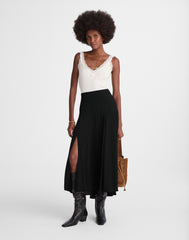 Circle Midi Skirt in Crêpe de Chine