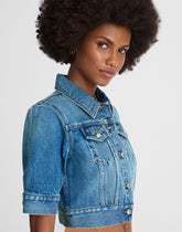 Shrunken Denim Trucker Jacket in Hazeldell Wash