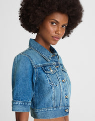 Shrunken Denim Trucker Jacket in Hazeldell Wash