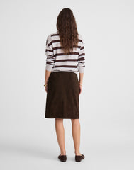Suede Column Skirt