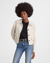 Button-Front Jacket in Bouclé