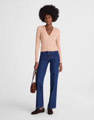 Ribbed V-Neck Cardigan