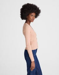 Ribbed V-Neck Cardigan