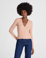 Ribbed V-Neck Cardigan
