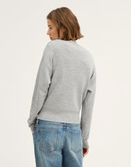 Relaxed Crewneck Sweater in Merino-Silk Blend