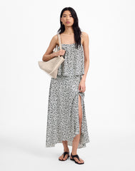 Midi Slip Skirt in Floral