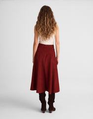 Drapey Corduroy Midi Skirt