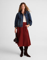 Drapey Corduroy Midi Skirt