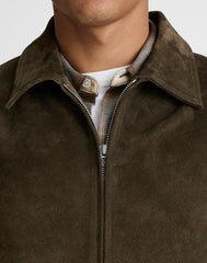 Zip-Front Jacket in Suede