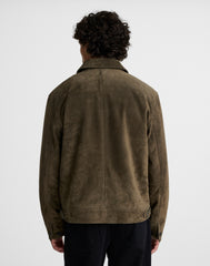Zip-Front Jacket in Suede