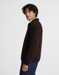 Open-Collar Sweater Polo in Yak-Alpaca Blend