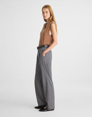 Slouchy Straight Pants in Brushed Twill