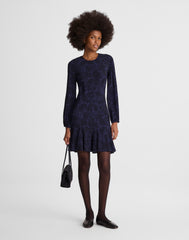 Puff-Sleeve Flare Mini Dress