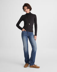 Turtleneck Long-Sleeve Top in Wool Blend
