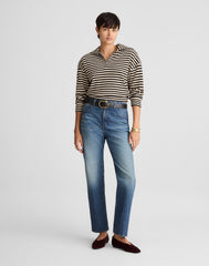 Quarter-Zip Knit Jacket in Stripe