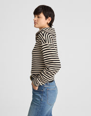 Quarter-Zip Knit Jacket in Stripe