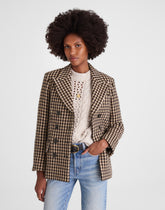 Double-Breasted Boxy Coat in Houndstooth