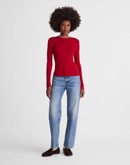 Double Layered Crewneck in Merino-Silk Blend