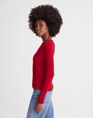 Double Layered Crewneck in Merino-Silk Blend