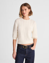 CloudSoft Short-Sleeve Sweater Tee