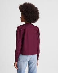 V-Neck Button-Front Top