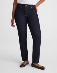 The Petite Curvy Jules Slim-Straight Jean in Rinse Wash